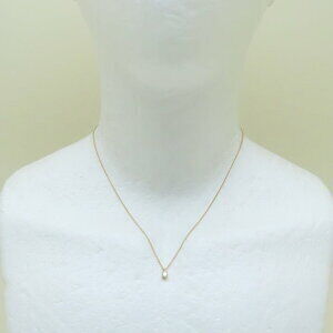 TIFFANY Solitaire Diamond Necklace Pink Gold Rose